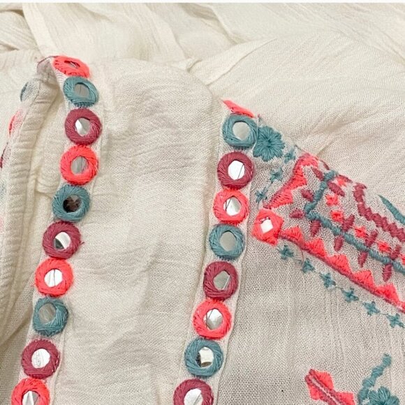 Z&L Women's Ivory Boho Duster Tassel Detail Beach Swimsuit Cover Up One Size - Picture 8 of 15